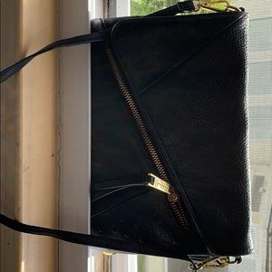 Black leather bag